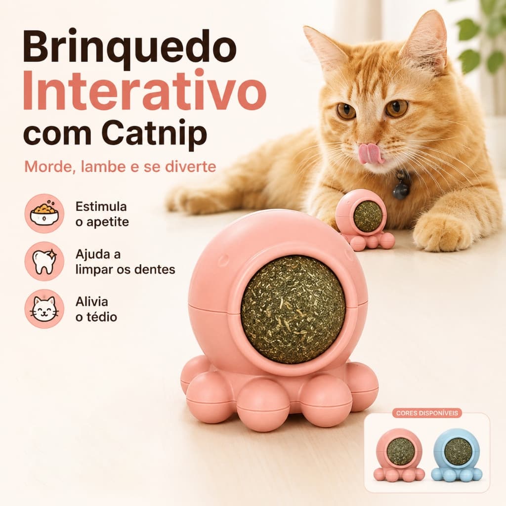 Brinquedo Interativo Gato Catnip Erva Do Gato Mordedor Polvo Limpa Dentes Bolinha Tira Bola De Pelo Seguro Pet Top