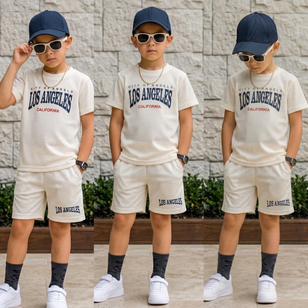 Roupa Infantil Masculina - Conjunto de Menino 2 a 12 Anos Camiseta + Short Dry Fit