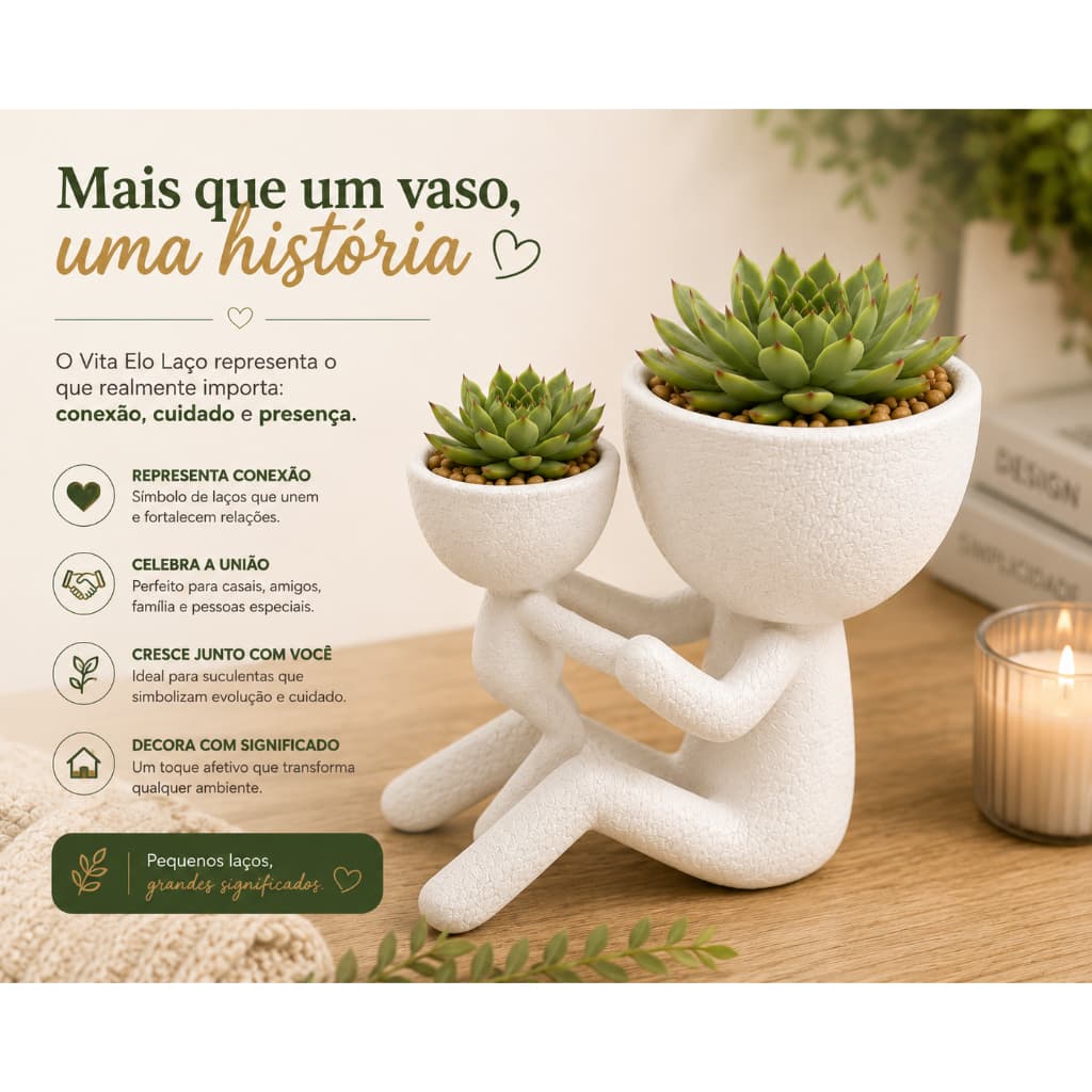 Vaso Decorativo Para Suculentas Presente Criativo Cachepô Moderno Elegante