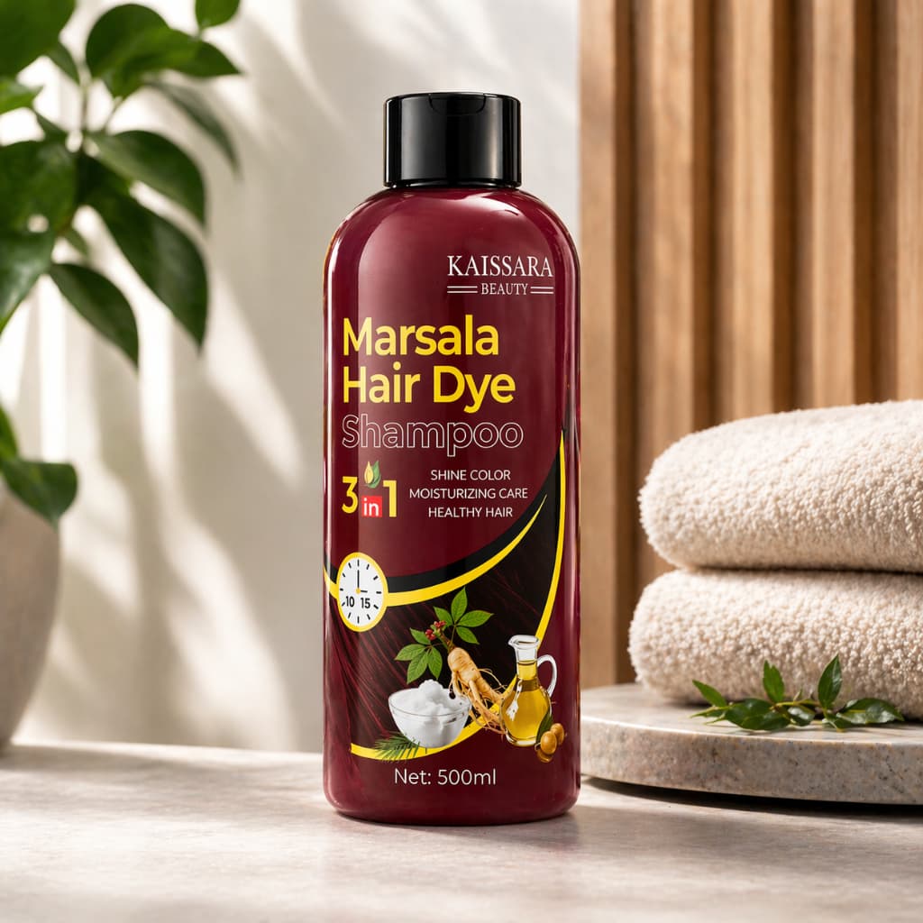 Shampoo Tonalizante Marsala 3 em 1 Cobre Brancos Hidrata e Dá Brilho Intenso 500ml - KAISSARA
