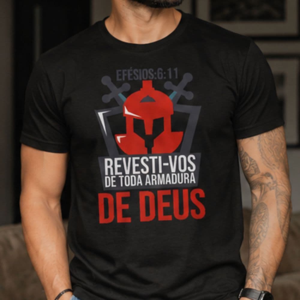 Camiseta Gospel Camisa Gospel Armadura Estilosa Armadura de Deus