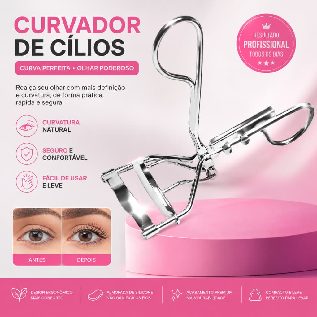 Curvex para Cílios Modelador Maquiagem Prateado