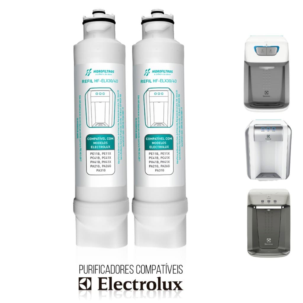 1 ou 2 Refil Vela Filtro Purificador Compatível Electrolux PE11X PE11B PA21G PA26G PA31G PC41B PH41B