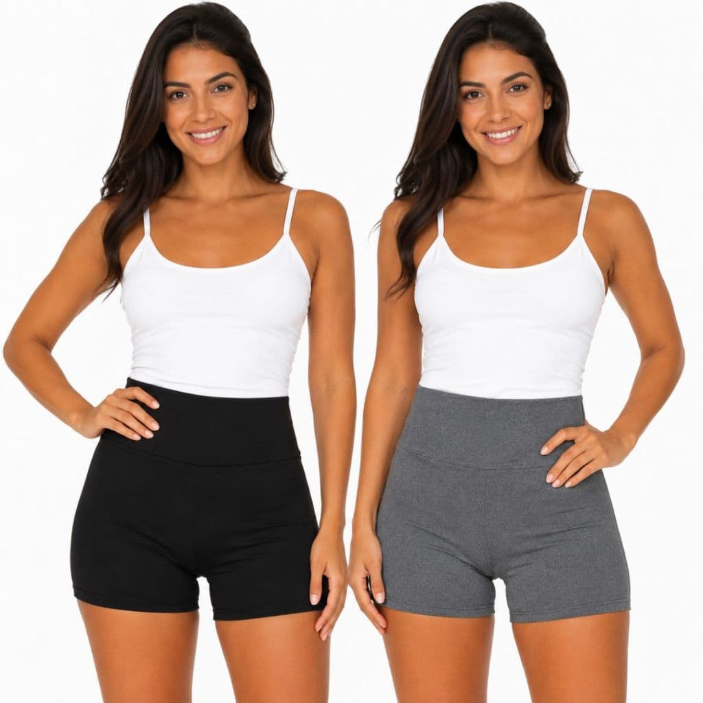 Short Legging Suplex Cós Alto Meia Coxa Tecido Grosso Bermuda Feminina Fitness academia