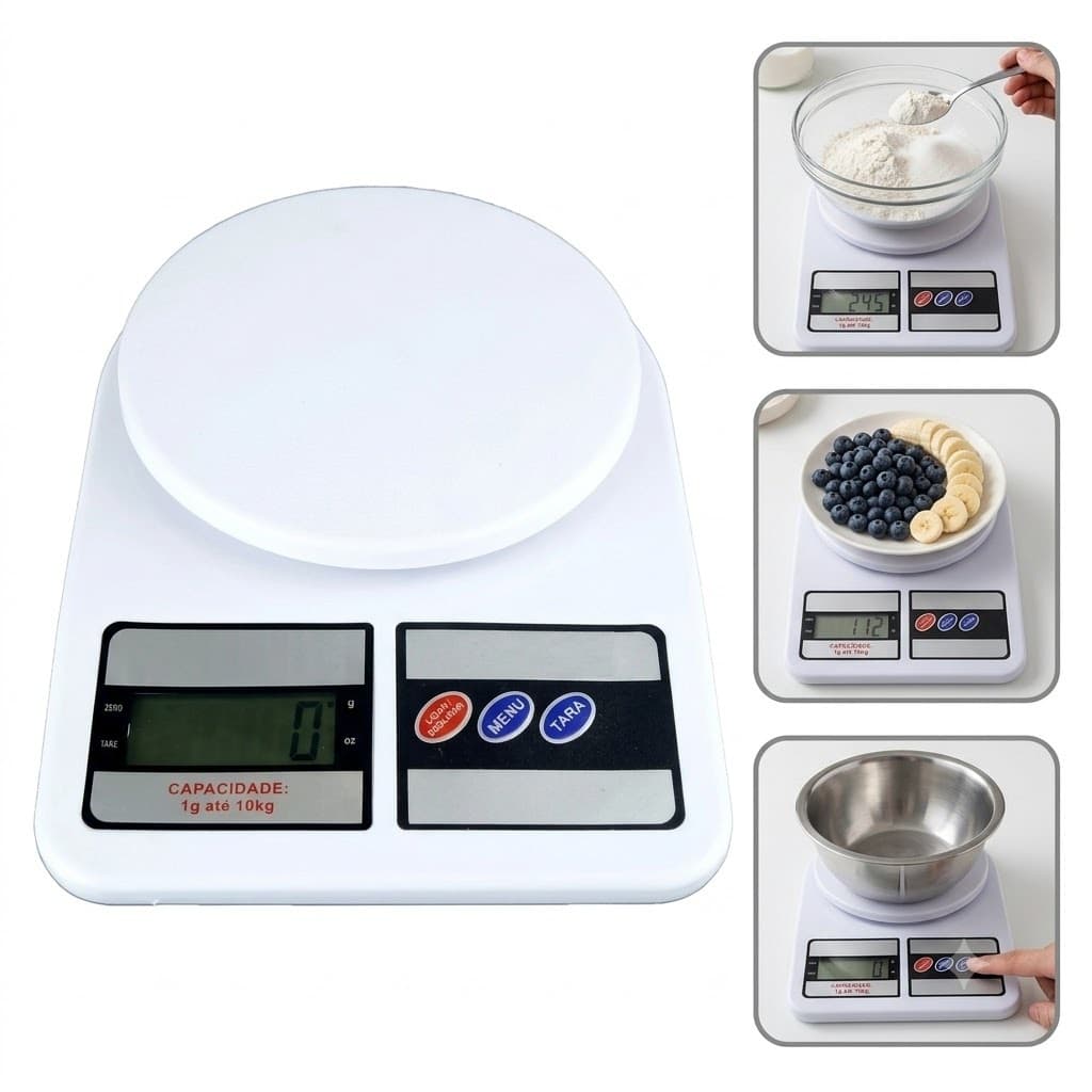 Balança Digital de Cozinha 10kg Alta Precisão fratelli | Balança Eletrônica Culinária para Alimentos e Receitas, treinos