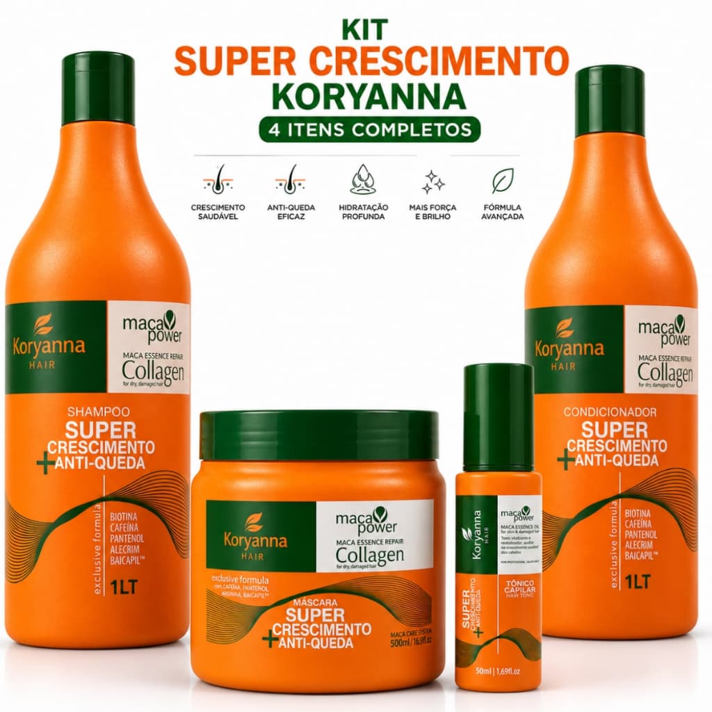 Kit Crescimento Antiqueda Cura Fio Baicapil Capilar - 4 Itens