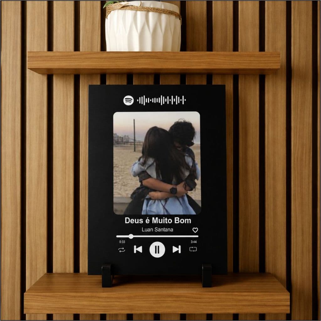 Placa Spotify Personalizada com Foto e Música Presente