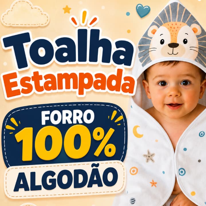 Toalha de banho Leão Safari capuz bebê infantil dupla camada fralda 100% algodão 75 x 95 cm