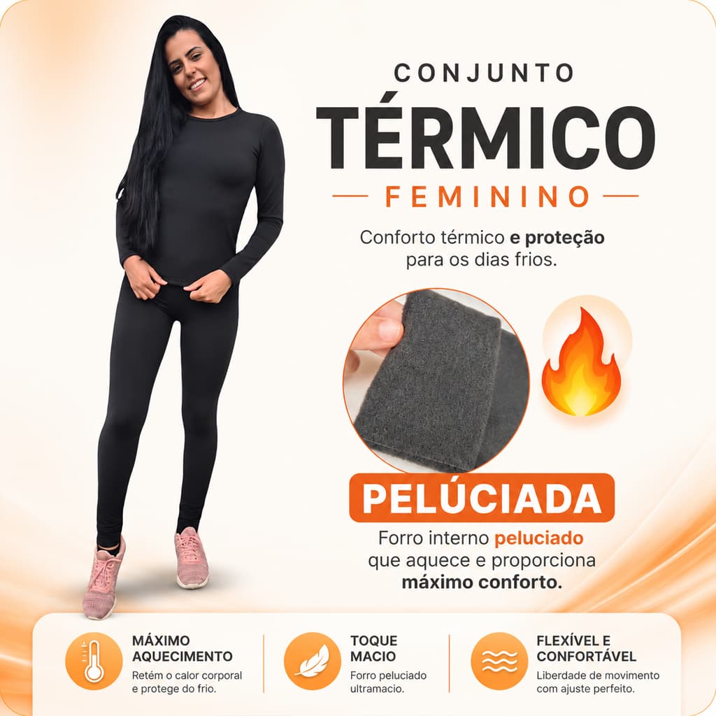 Conjunto Segunda Pele Térmica Inverno Frio Intenso Proteção Solar Blusa e Calça