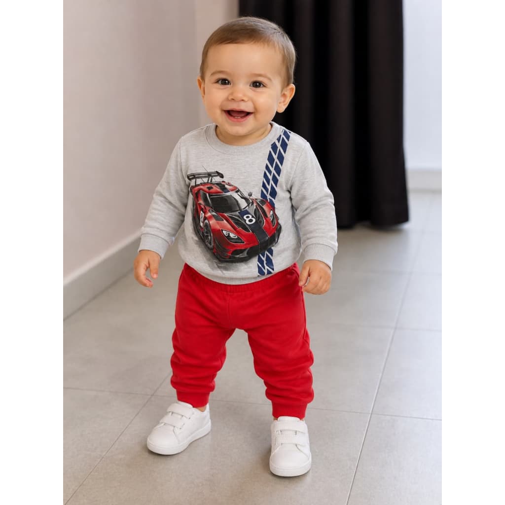 Conjunto Moletom Infantil Kyly Flanelado Com Punho