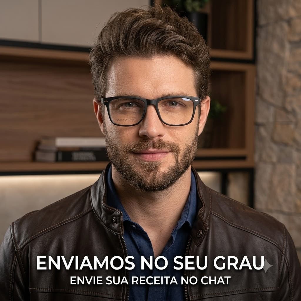 Armação Masculina Acetato TR90 Master Moderna Para Grau Leve e Resistente  Estilo Moderno Reforçada