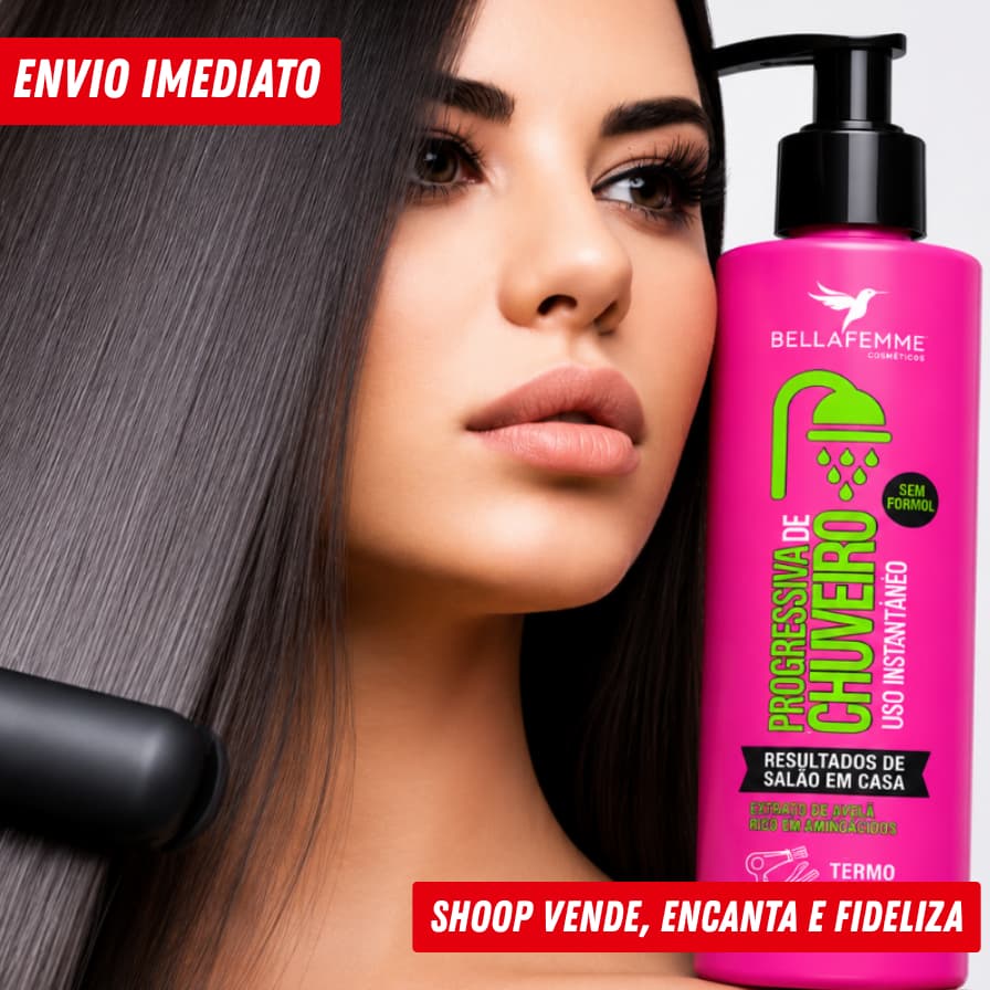 Progressiva de Chuveiro Bella Femme 200ml | Sem Formol | Alinha Hidrata Brilho Imediato
