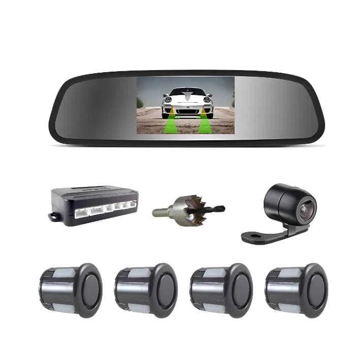 Kit Sensor de Estacionamento com Retrovisor Monitor Lcd, Câmera e Sensor Tiger Auto Tg-13.5.001.