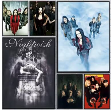 Kit 10 Quadros Decorativos Nightwish Decoração Rock