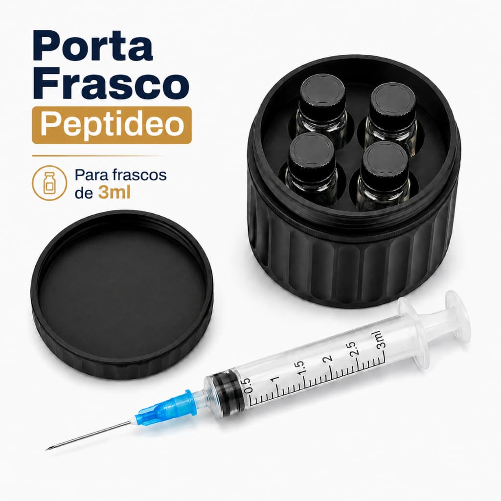 Porta Ampolas Peptídeos 3ml Organizador 4 Compartimentos Com Tampa Protetora Para Transporte Seguro