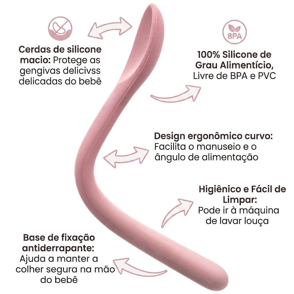 Colher Flexível em Silicone Buba Rosa ou Azul (+6 meses)
