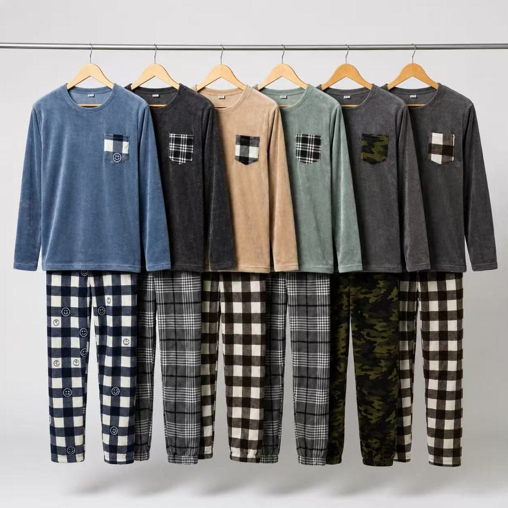 Promoção Pijama MASCULINO Xadrez Inverno Confortável fleece quentinho