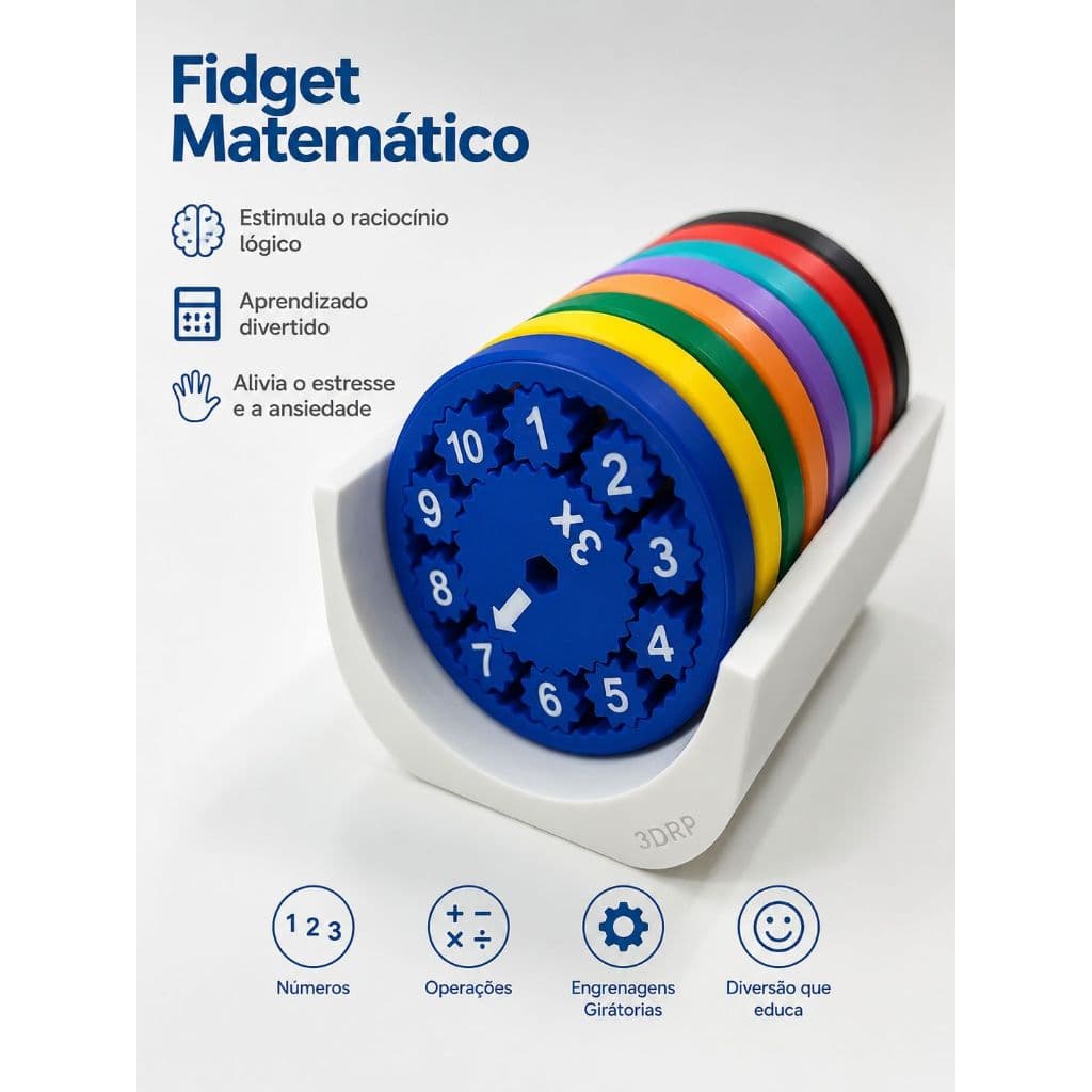 Fidget Matemático com Suporte, Diversão em números.