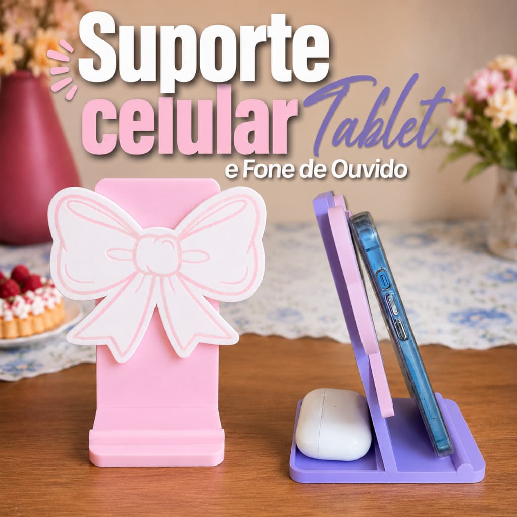 Suporte de Mesa para Celular, Tablet Feminino Menina Decoração de Quarto Infantil