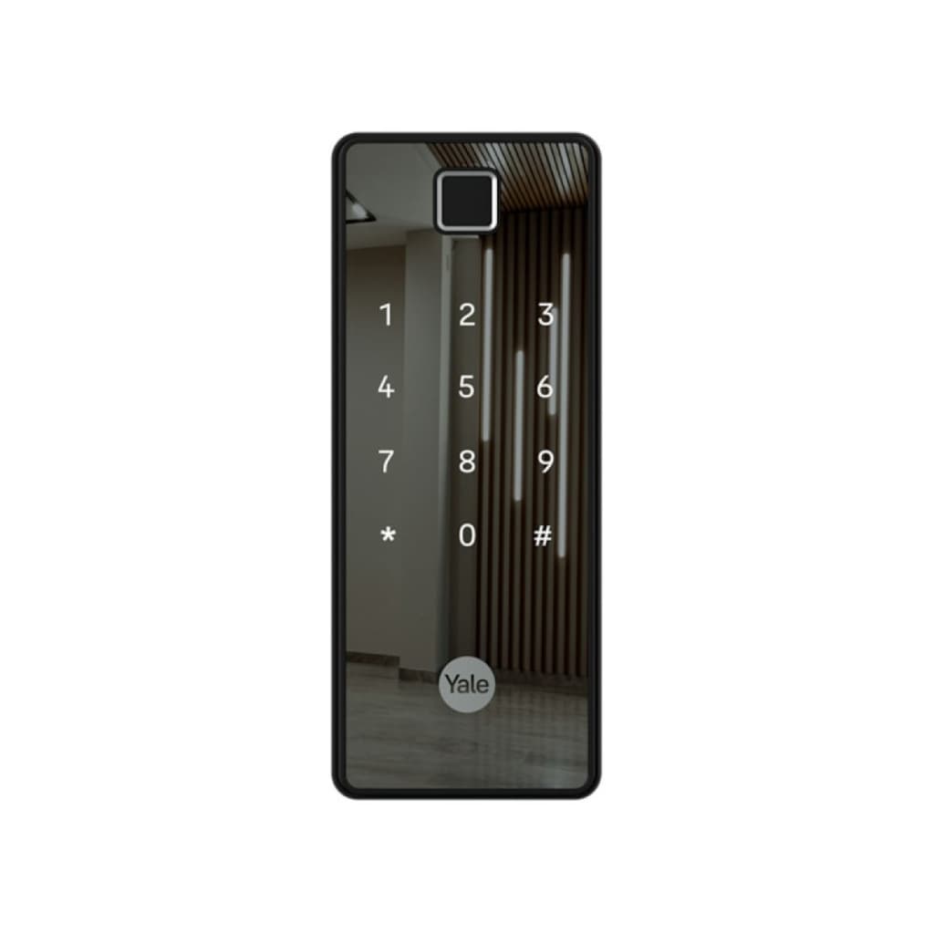 Fechadura Digital Eletrônica Yale Reflecta Biometria Senha Tag App Sobrepor Preto Espelhada