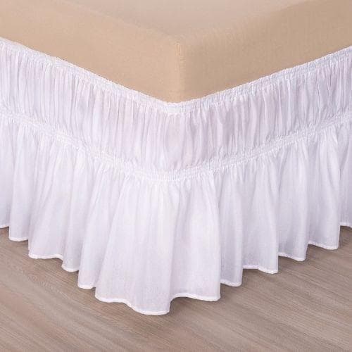 Saia Box Branca Decorativa Ajustável com Elástico para Cama Box