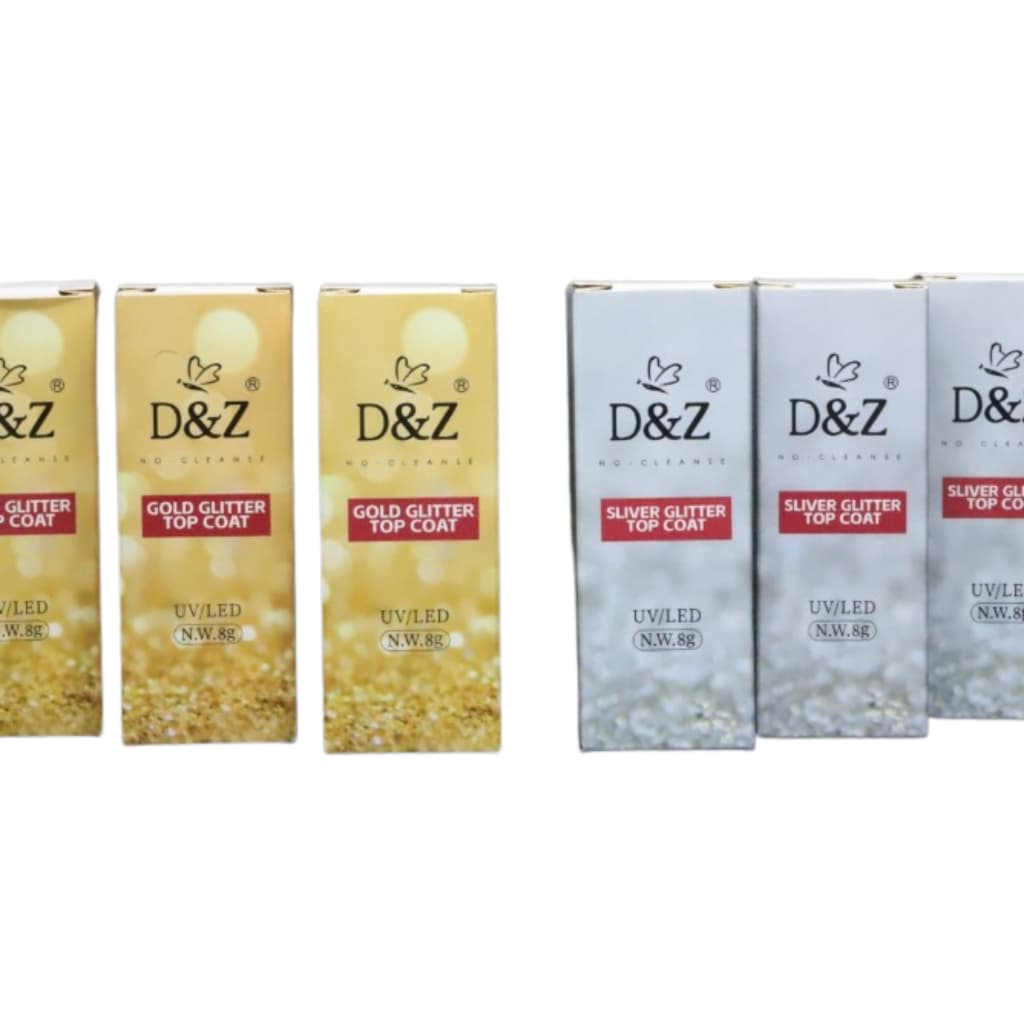 Top Coat Brilho Dourado E Brilho Prateado D&Z 8ML