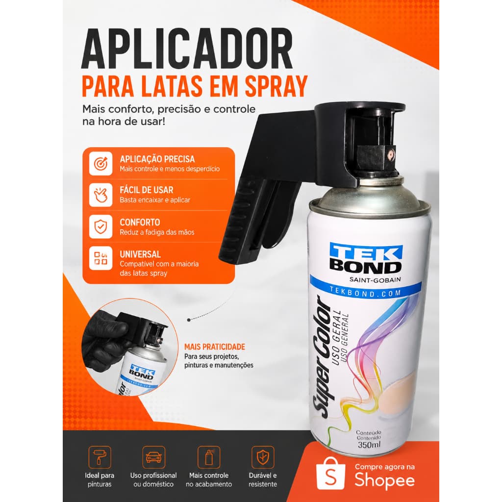 Gatilho para Lata Spray para Aplicação de Tinta ou Lubrificantes Universal