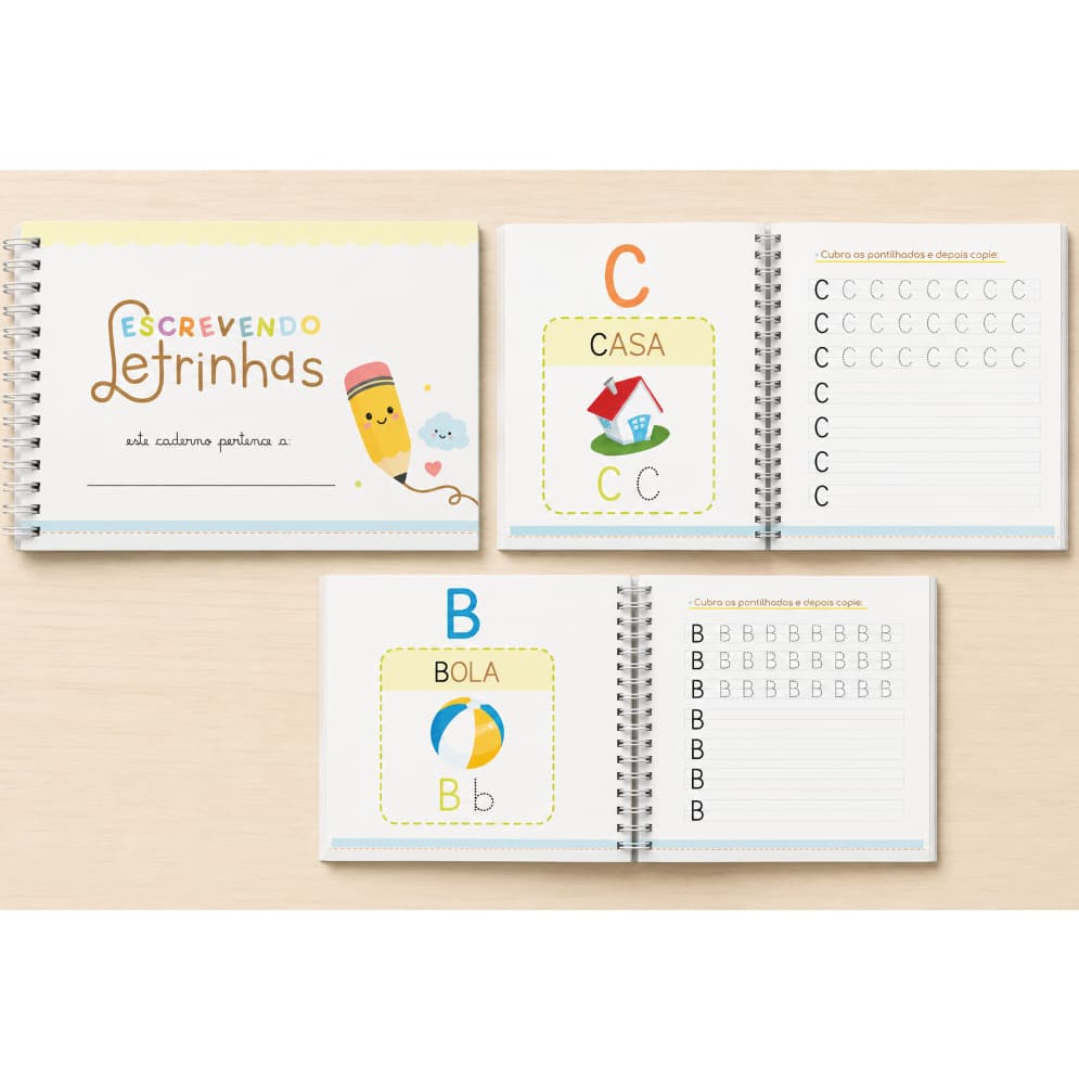 Meu Primeiro Caderno de Caligrafia ✨ | Treino das Letras e Coordenação Motora Infantil A5