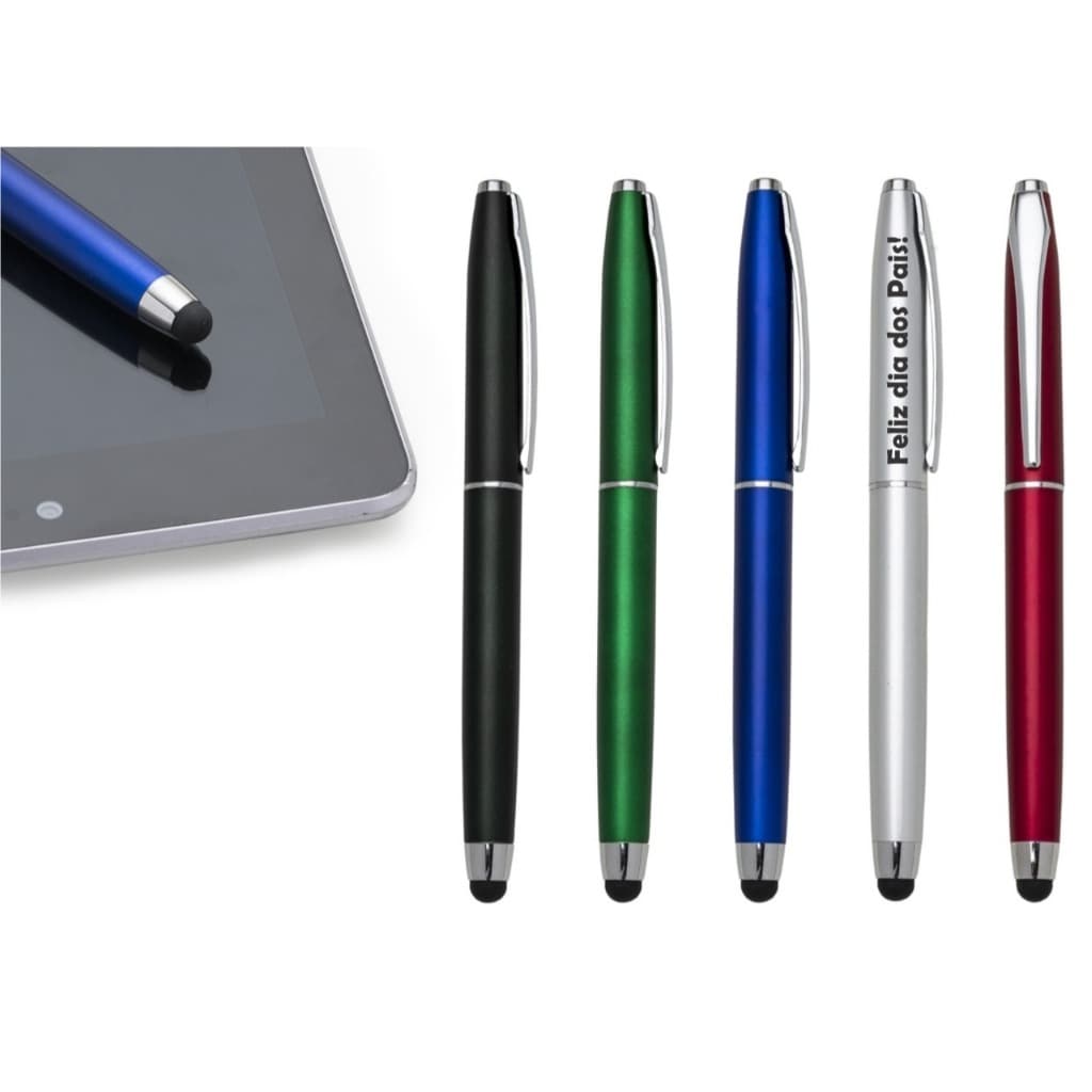 kit 50 unidades de Caneta Plástica Touch Personalizada