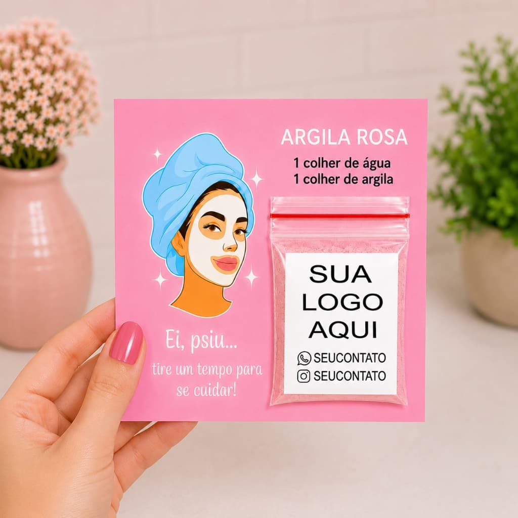 20/30/40 mimo argila rosa card cartão agrado cliente envio imediato adesivo da argila personalizado
