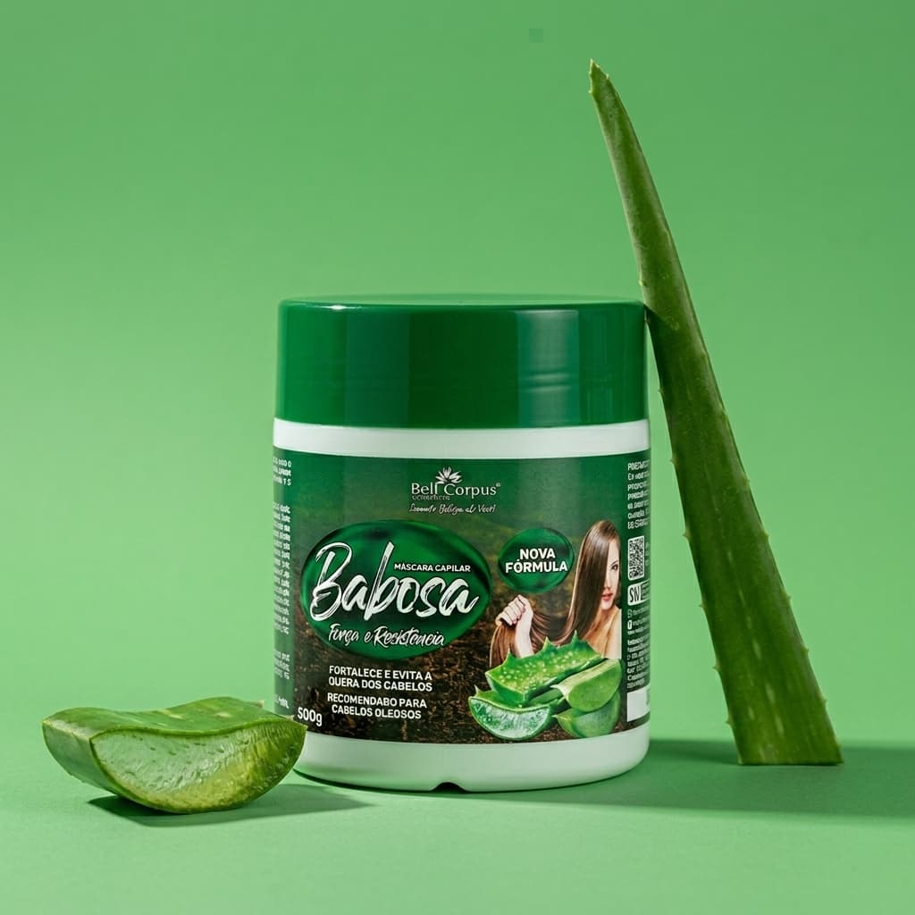 Máscara Hidratação Tratamento Capilar Babosa 500g Hidratação Profunda Natural - BellCorpus