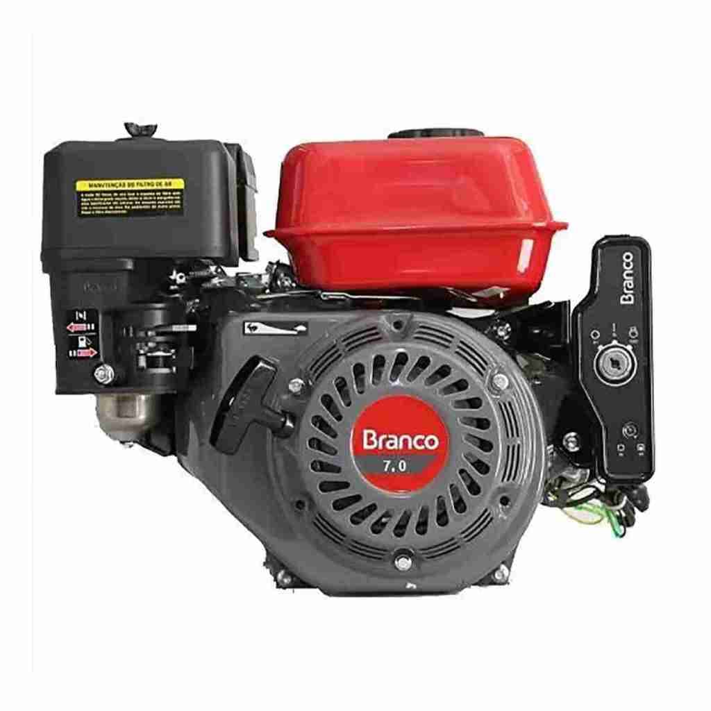 Motor a gasolina matca branco de 7 hp com partida elétrica ideal para engenho de cana