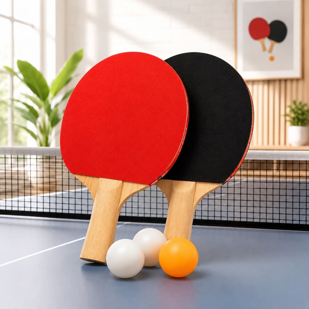 Kit 2 Raquetes Tênis de Mesa Profissional + 3 Bolas Ping Pong Brinquedo Diversão ENVIO IMEDIATO