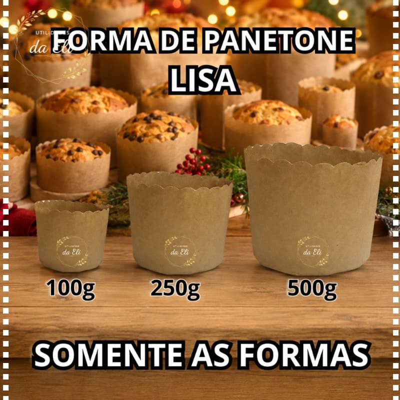 FORMA DE PANETONE FORNEÁVEL LISA COM 10 UNIDADES