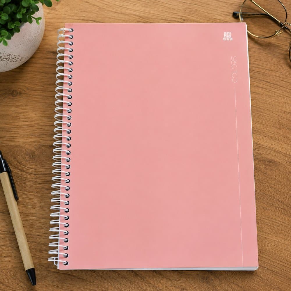 Caderno Universitário Espiral 10 Matérias 160 Folhas Capa Dura Formato 200 mm x 275 mm - Rosa