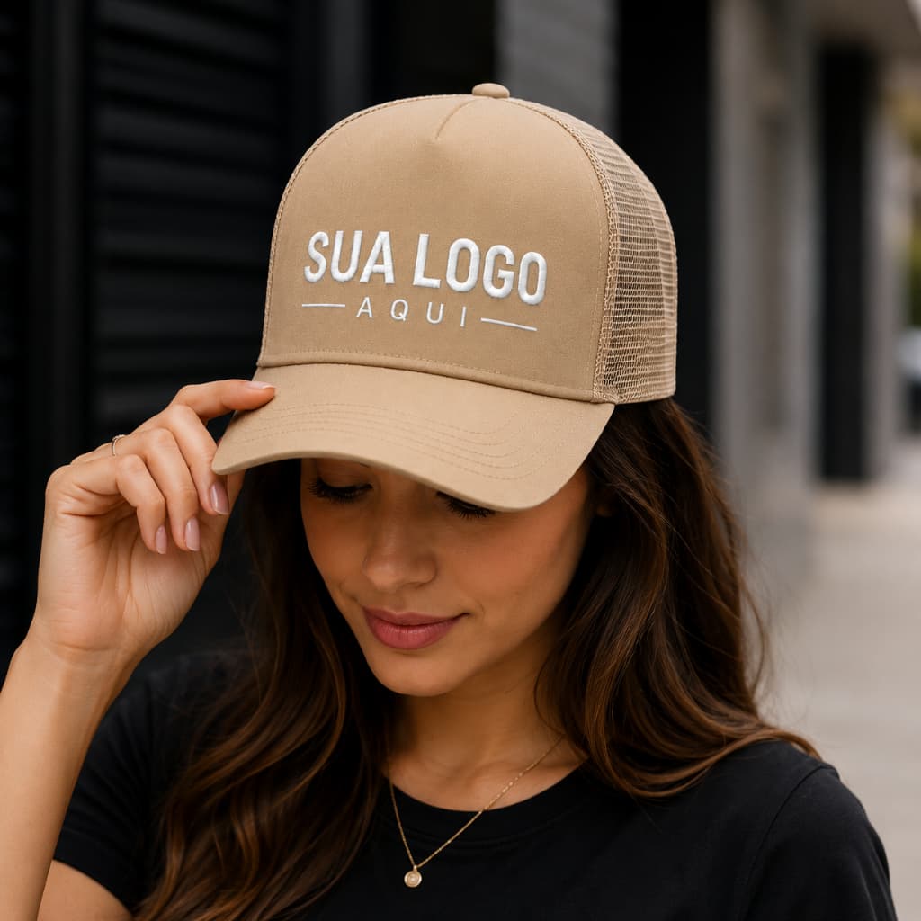 Kit de Bonés Personalizados Com Sua Logo Trucker Premium Empresa Evento Brinde Pais