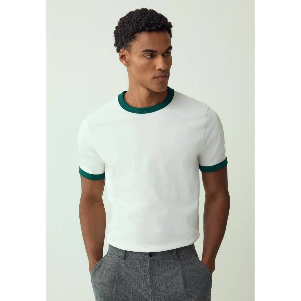Camiseta Masculina Slim Fit - Ringer tshirt Old Money