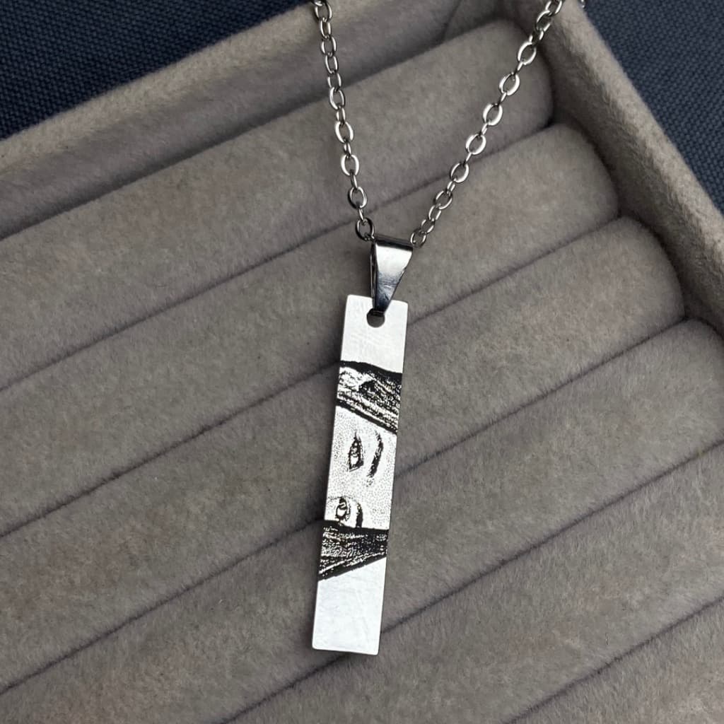 Corrente Pingente Aço Personalizado Olhar Foto Frase Nome Gravação a Laser Presente Namorada Mãe Casal