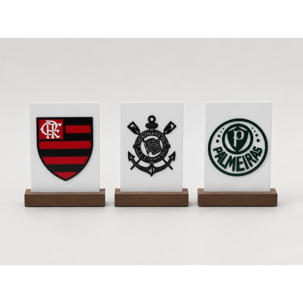 Placa Decorativa de Times | Quadro Minimalista | Decoração Esportiva