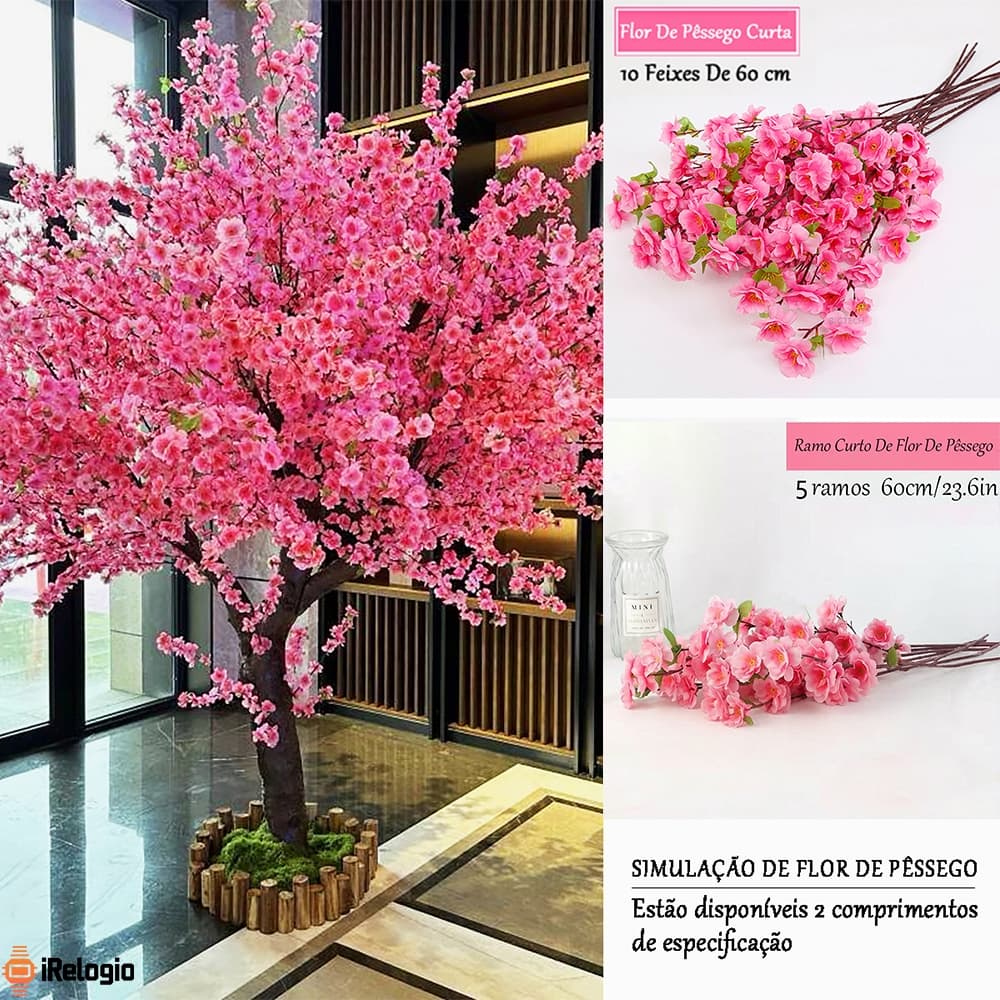 5 -10 Buquê De Flores De Cerejeira Artificial Flor De Pêssego Estilo Oriental Para Decoração De Casamento