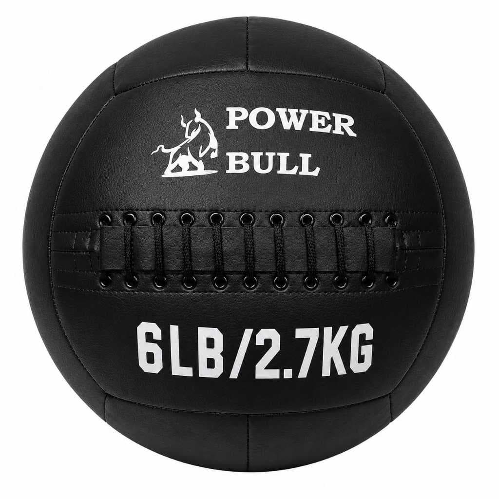 Bola Wall Ball 2,7kg 6LB Premium – Medicine Ball em Couro Eco para Crossfit e Funcional