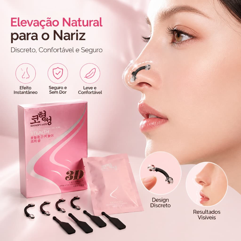 Empinador de Nariz Nose Up Secret 3D Premium: Afinador e Modelador Sem Cirurgia com Efeito Imediato