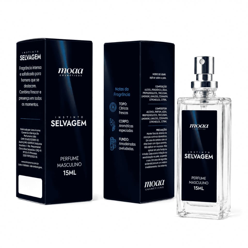 Perfume Versátil Masculino Selvagem 15ml Amadeirado