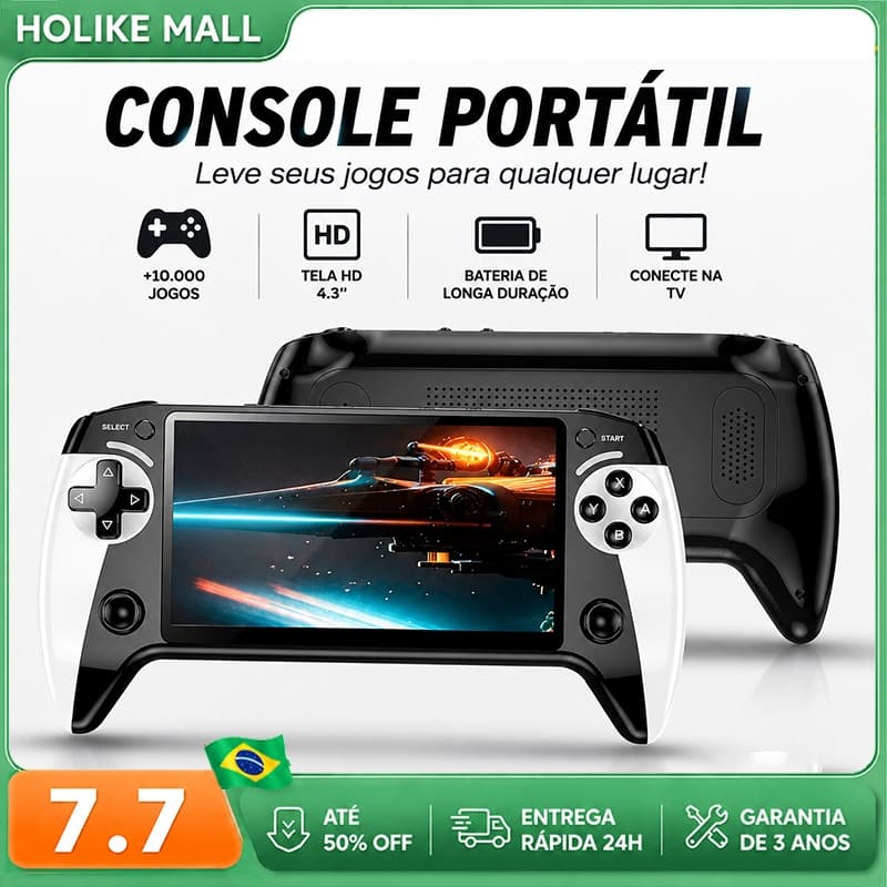 Video Game Portátil X9 Retro 10000 Jogos Tela 5.1 IPS Emulador PSP PS1 GBA NES SNES Saída HDMI TV