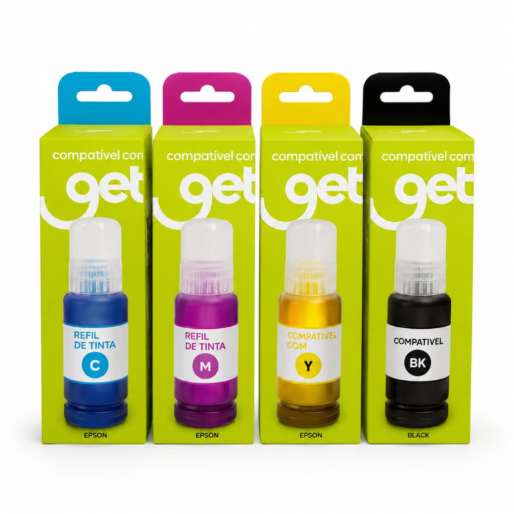 Kit 4 Tintas Compatível Com Impressora Epson Get 544