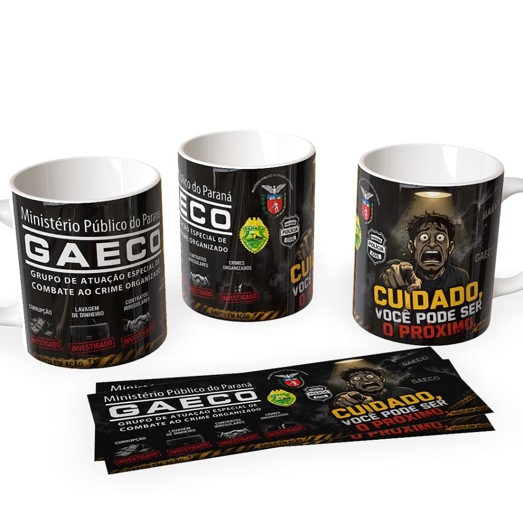 Caneca de Cerâmica Estilo Investigação 325ml | Design Inspirado em Operações e Combate ao Crime