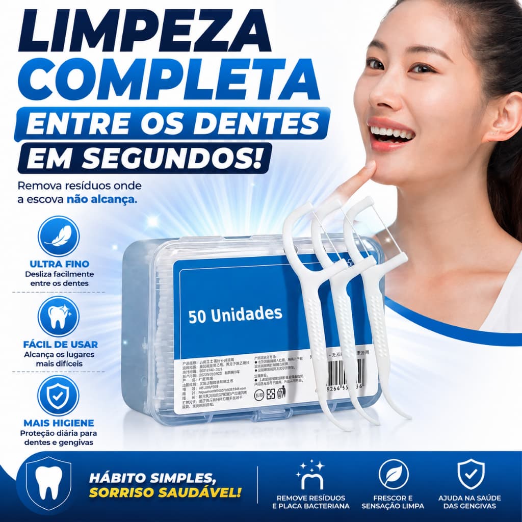 Fio Dental em Arco Ultra Fino - 50 un em 1 caixinha