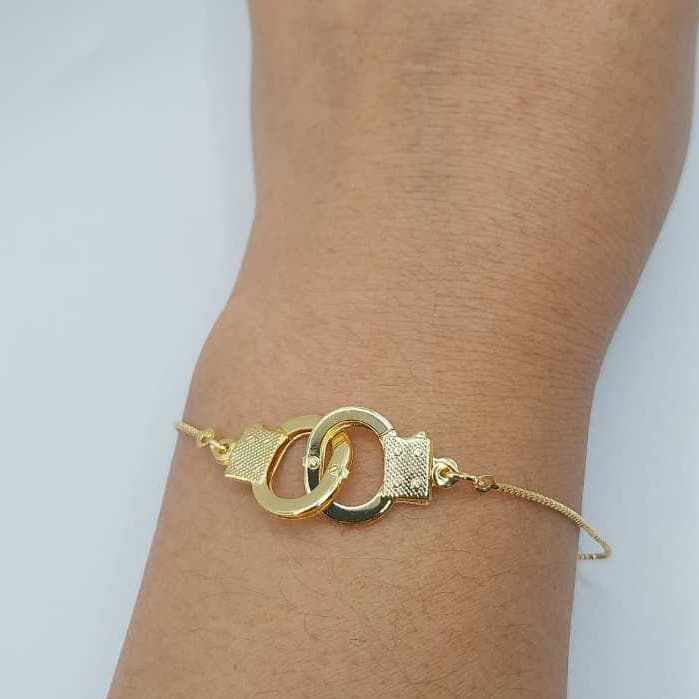 Pulseira de Algemas Folheados a Ouro 18k