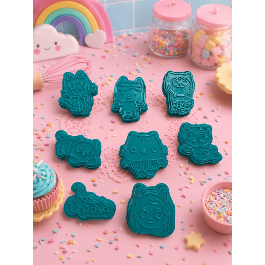 Kit 8 Cortadores de Biscoito A Casa Mágica da Gabby / Gabby Dollhouse com Puxador – Infantil