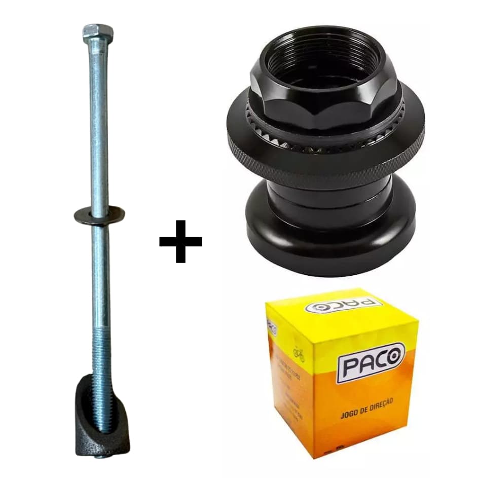 Kit Caixa de Direção Standard 22.2mm com Parafuso Expander para Bicicletas Mtb aro 16 20 24 26 29